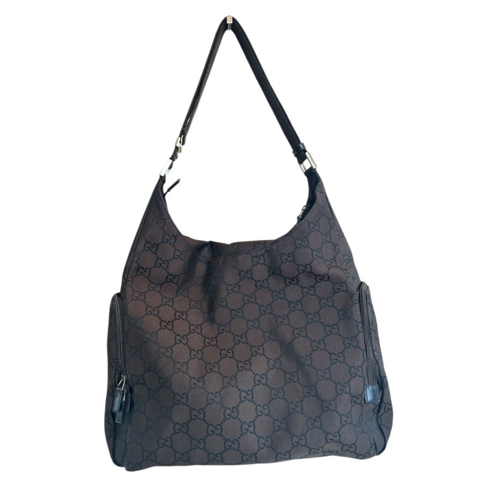 Gucci GG Monogram Nylon Brown Bag - Picture 2 of 11